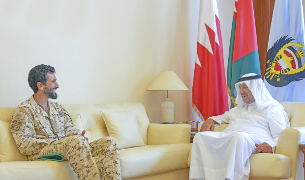<p>BDF Commander-in-Chief Field Marshal Shaikh Khalifa bin Ahmed Al Khalifa yesterday received National Security Adviser and Royal Guard Commander Lieutenant General Shaikh Nasser bin Hamad Al Khalifa. </p><p>He praised Shaikh Nasser’s dedicated efforts in advancing combat readiness and administrative development of the Royal Guard within the BDF.</p>
